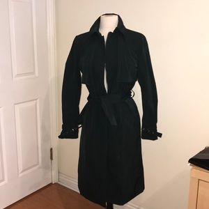 Zara Rain Jacket Mid Length NWOT Green trench coat